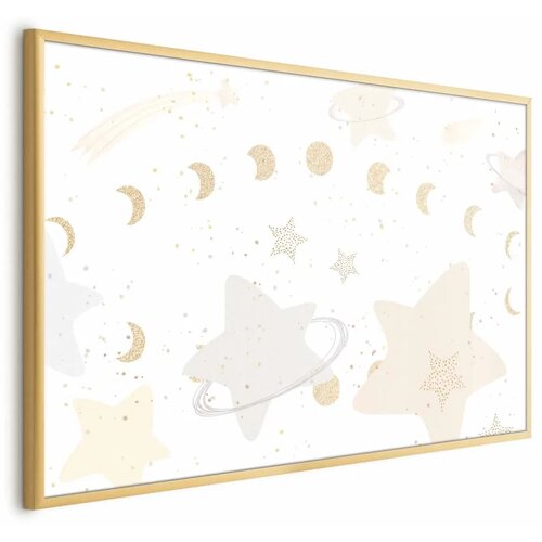  Plakat - Moon and Stars 42x29.7 Zlatni okvir Cene