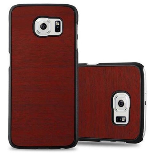 Cadorabo Ohi&amp;scaron;je, združljiv s Samsungom v Woody Red - Trdo za&amp;scaron;čitni pokrov v lesenem videzu pred praskami in udarci, (20566217) Slike