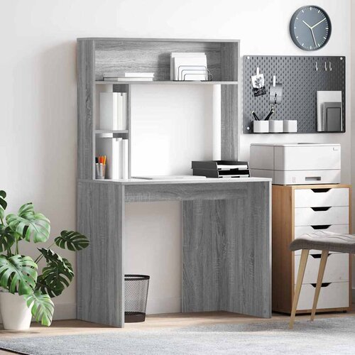  Stol s policom Siva Sonoma 91 x 50 x 149 cm Konstruirano drvo Cijene