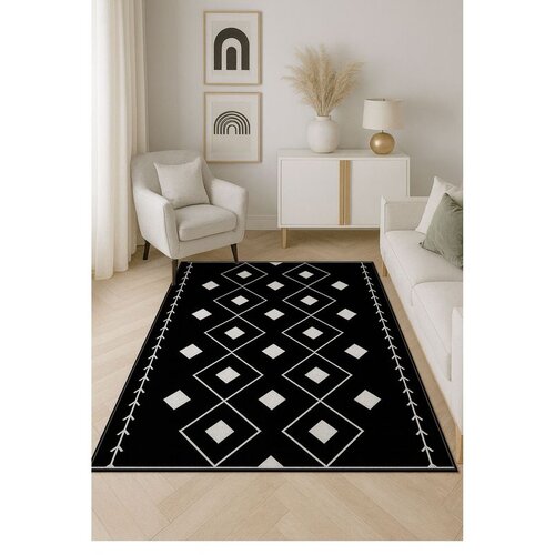Conceptum Hypnose tepih HM-CRP25-12, Pravougaoni, 140 x 220 cm, Crno-bijeli Cene