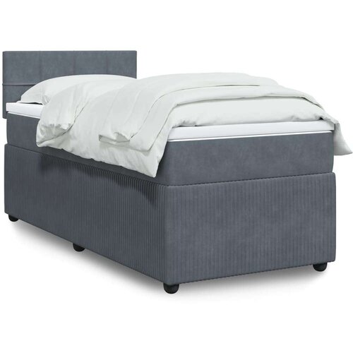VidaXL box spring krevet s madracem tamnosivi 80 x 200 cm bar&amp;scaron;unasti Slike