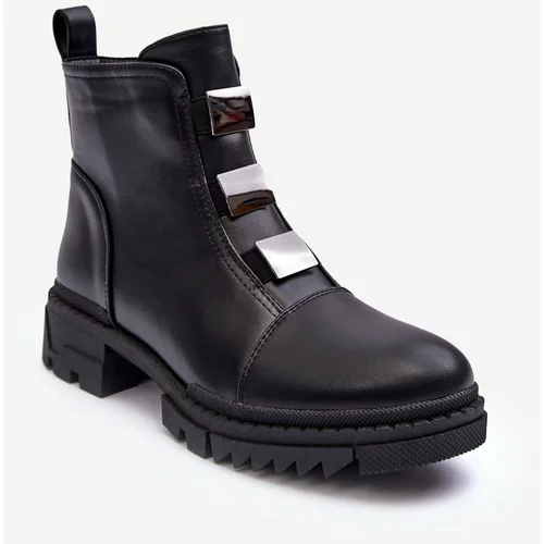 Kesi Leather flat-heeled shoes black Azulenn
