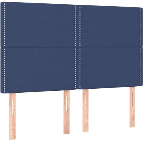  Krevet s oprugama i madracem plavi 140 x 190 cm od tkanine Slike