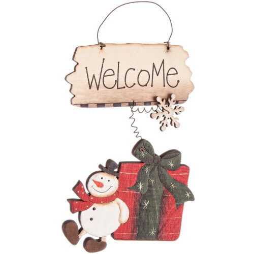  Novogodišnji ukras drveni sneško Cene