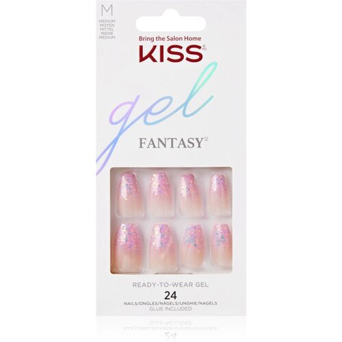 Kiss Gel Fantasy Ready to Wear Gel Umjetni nokti Winter Sparks 24 kom Cene