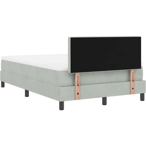 vidaXL Postelja s box springom in vzmetnico & LED lučjo svetlo siva 120x190 cm iz žameta Cene