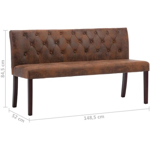 VidaXL klupa od umjetne bru&amp;scaron;ene kože 148,5 cm smeđa Slike