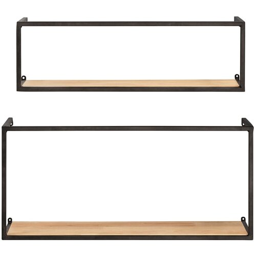 Wenko Komplet 2 borovih polic s črno kovinsko konstrukcijo Wenko Pieces, dolžina 55 cm Cene