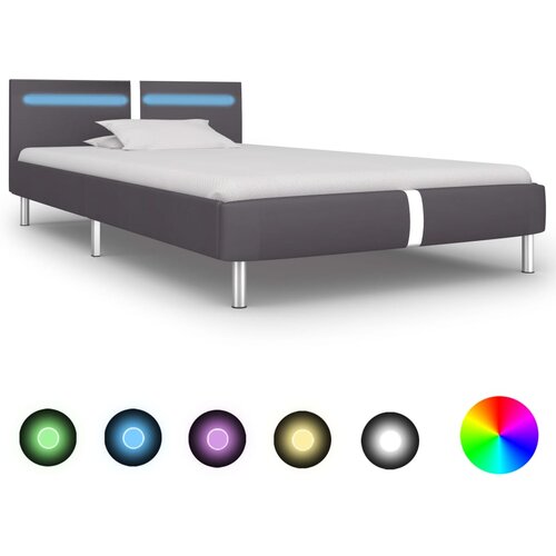 Furnova Posteljni okvir LED sivo umetno usnje 90x200 cm, (21939014) Slike