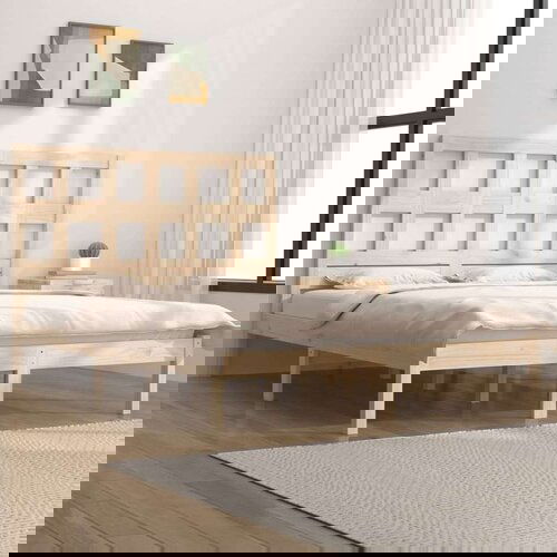  Posteljni okvir iz trdne borovine 200x200 cm, (20648417) Slike