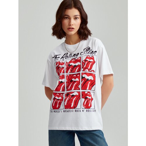 House - Majica kratkih rukava s printom The Rolling Stones - Bijela Cijene