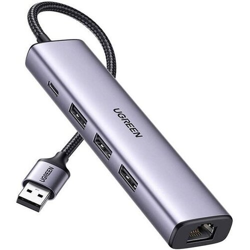 Ugreen CM475 USB HUB 3XUSB3.0+RJ45 USB C NAPAJANJE Slike