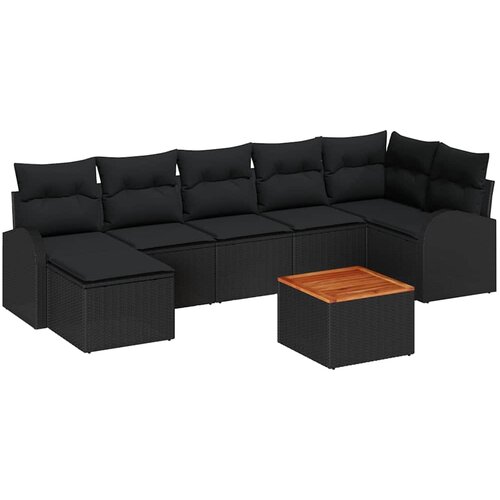  Sjedeća garnitura za vrt 8 kom. Bež i svijetlo poliratan 289 x 124 x 69 cm Slike