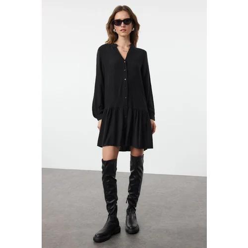 Trendyol Black Plain Mini Woven Dress