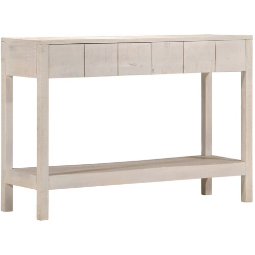 VidaXL Konzolni stol bijeli 110 x 35 x 75 cm od masivnog drva manga Slike
