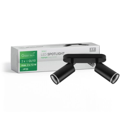 Greentech SPOT LAMPA 2XGU10 CRNA Slike