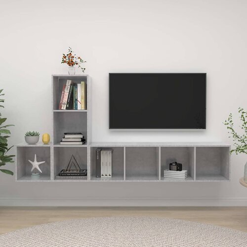  3-dijelni set TV ormarića konstruirano drvo Smeđa Slike