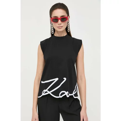 Karl Lagerfeld Pamučna majica boja: crna