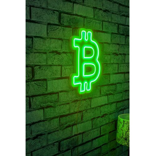 Wallity Dekorativna LED rasveta Bitcoin, 16x35x2cm, Zelena Cene