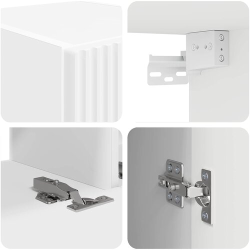  Set TV komoda Zidne 3 pcs Bijelo Konstruirano drvo Slike