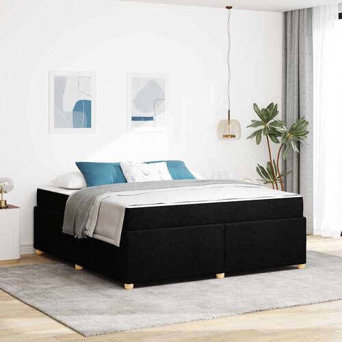 VidaXL Posteljni okvir z vzmetnico Drugo Črna 180 x 200 cm blago Slike