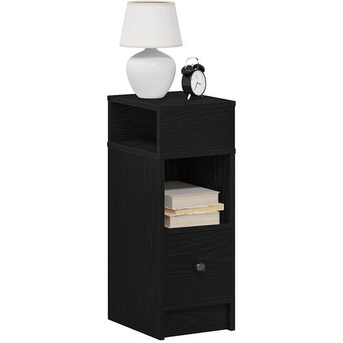 VidaXL Nočne omarice s predalom 2 kosa črna 25x31x66 cm Slike