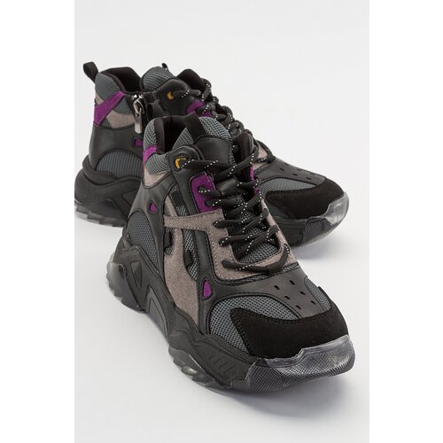 LuviShoes LOWEL Women's Black-Purple Sports Boots. Slike