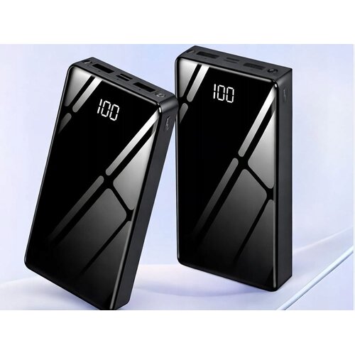  20000mAh prenosna baterija LED in 4x USB powerbank LCD črna Slike