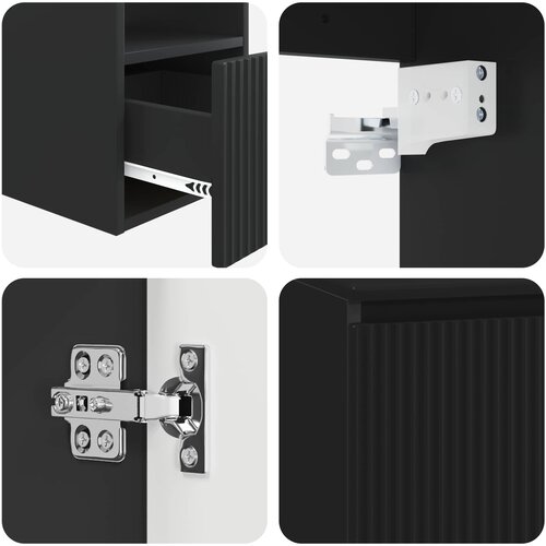  Set namje&amp;scaron;taja za kupaonicu 2 kom. Crna Konstruirano drvo 62,5 x 44,5 x 50 cm Slike