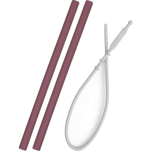 Minikoioi Straw with Cleaning Brush silikonska slamica s krtačko Rose 2 kos Cene