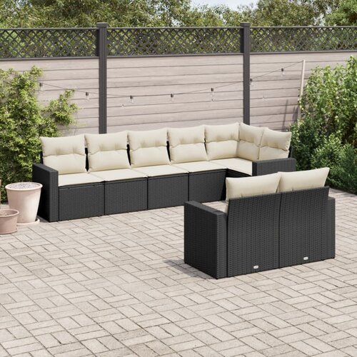 VidaXL 8-dijelni set vrtnih sofa od poliratana s jastucima crni Slike