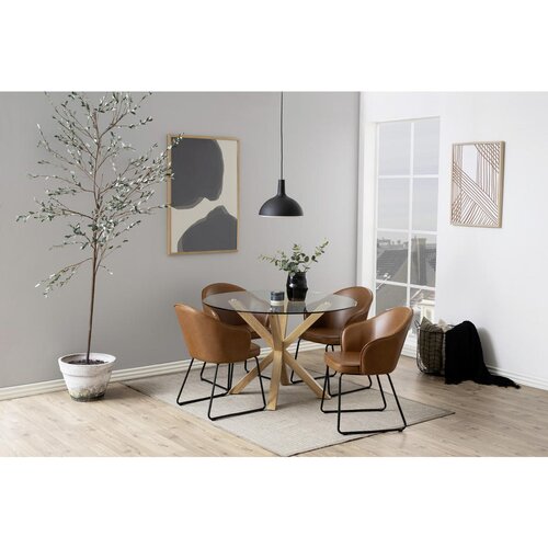 Actona Jedilna miza s steklenim vrhom Heaven, ⌀ 119 cm Slike