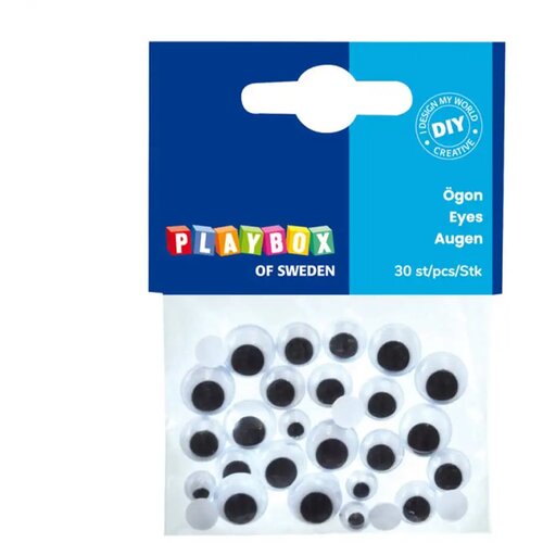Playbox Crno-bijele pokretne oči s trepavicama u vi&scaron;e veličina, 30 komada Cijene