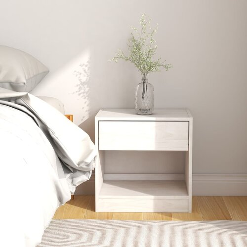 vidaXL noćni ormarić bijeli 40 x 31 x 40 cm od masivne borovine Cijene