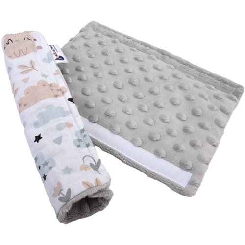 Medi Partners Cotton + Minky car seat belt protector – Polana + gray Minky Cene
