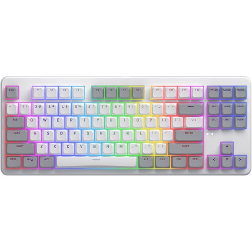 Hator Rockfall 3 TKL Wireless, white, QMK /VIA, OMA profile white-black keycaps Keyboard - linear mechanical hotswap switches - US - ANSI Layout Slike
