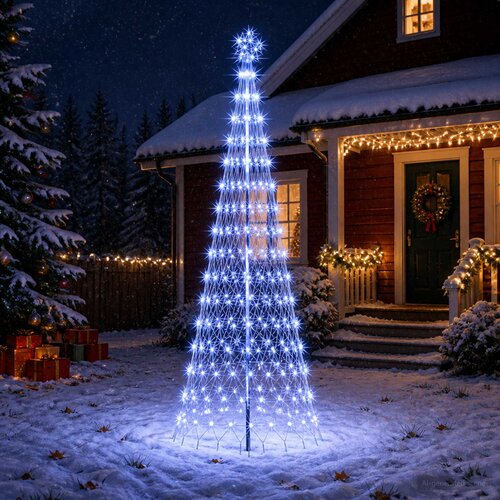  LED božićno drvce 230 LED lampica Vi&amp;scaron;ebojno Željezo Crna Slike