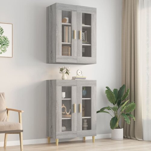 The Living Store Viseča stenska omarica siva sonoma 69,5x34x90 cm - Viseča Stenska Omarica, (21435663) Slike