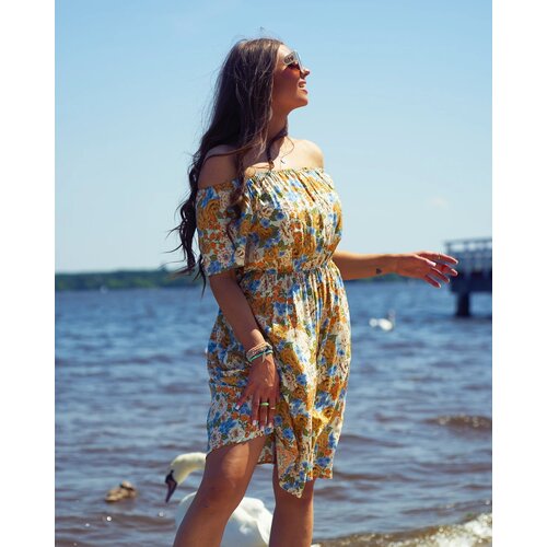 Resti Women's floral mini dress a'la hiszpanka in beige Cijene