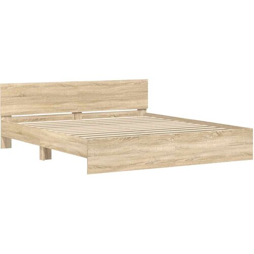  Okvir kreveta s uzglavljem boja hrasta 160 x 200 cm Slike