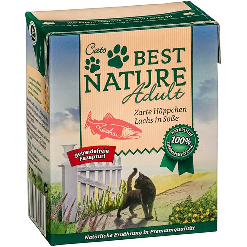  Varčno pakiranje Best Nature Adult Cat 16 x 370 g - Losos v omaki Cijene