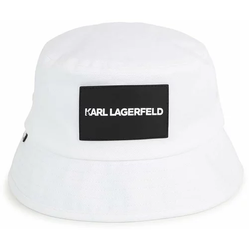 Karl Lagerfeld Otroški bombažni klobuk bela barva