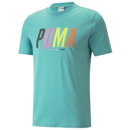 Puma Turquoise Men's T-Shirt with Graphic Print - Men's Cijene