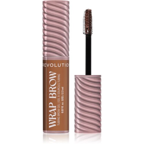 Revolution Wrap Brow Tubing Brow Gel fiksacijski gel za obrvi odtenek Cool Medium Brown 2.3 ml Slike