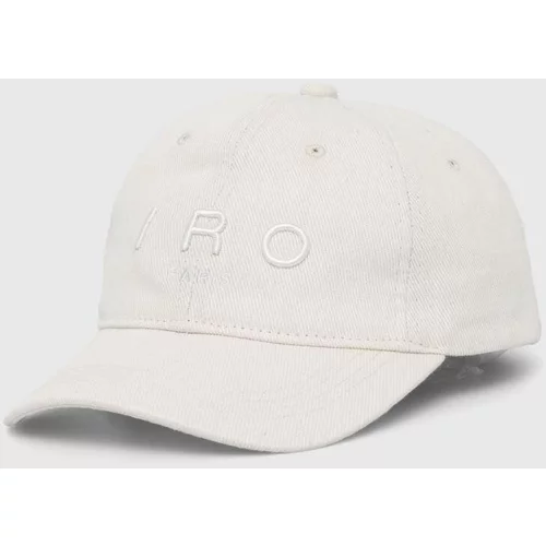 IRO Bombažna bejzbolska kapa bela barva