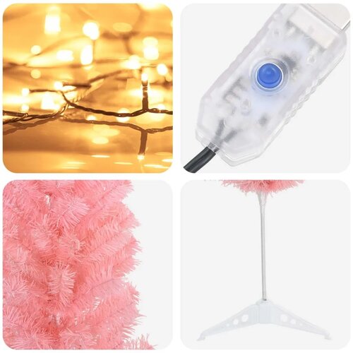  Umjetno vitko božićno drvce 150 cm 150 LED lampica Topla bijela - 150 cm s LED svjetlima Slike