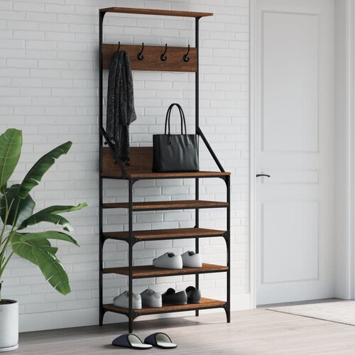 vidaXL Regal za oblačila s prostorom za čevlje rjav hrast 70x34x184 cm Cene