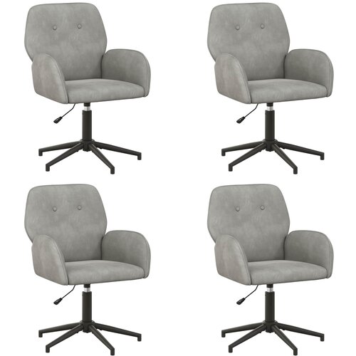 VidaXL Okretne radne stolice 4 kom. 54 x 55 x 90 cm Svjetlosiva Bar&amp;scaron;un - Svjetlosiva 4 Slike