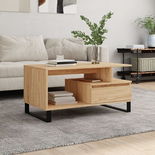 The Living Store Klubska mizica sonoma hrast 90x49x45 cm konstruiran les - Klubska Mizica, (21575016) Cene