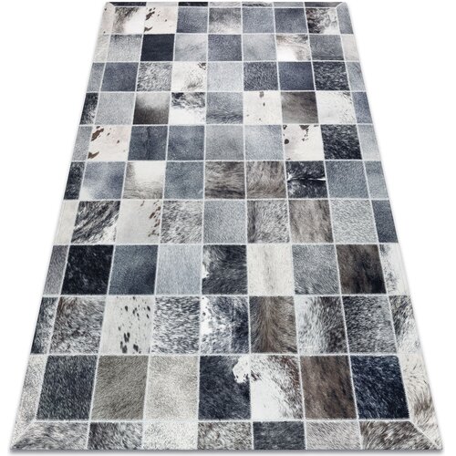 RugsX Preproge Preproga PATCHWORK 21716 siva - Goveja koža 120x170 cm Siva Cene